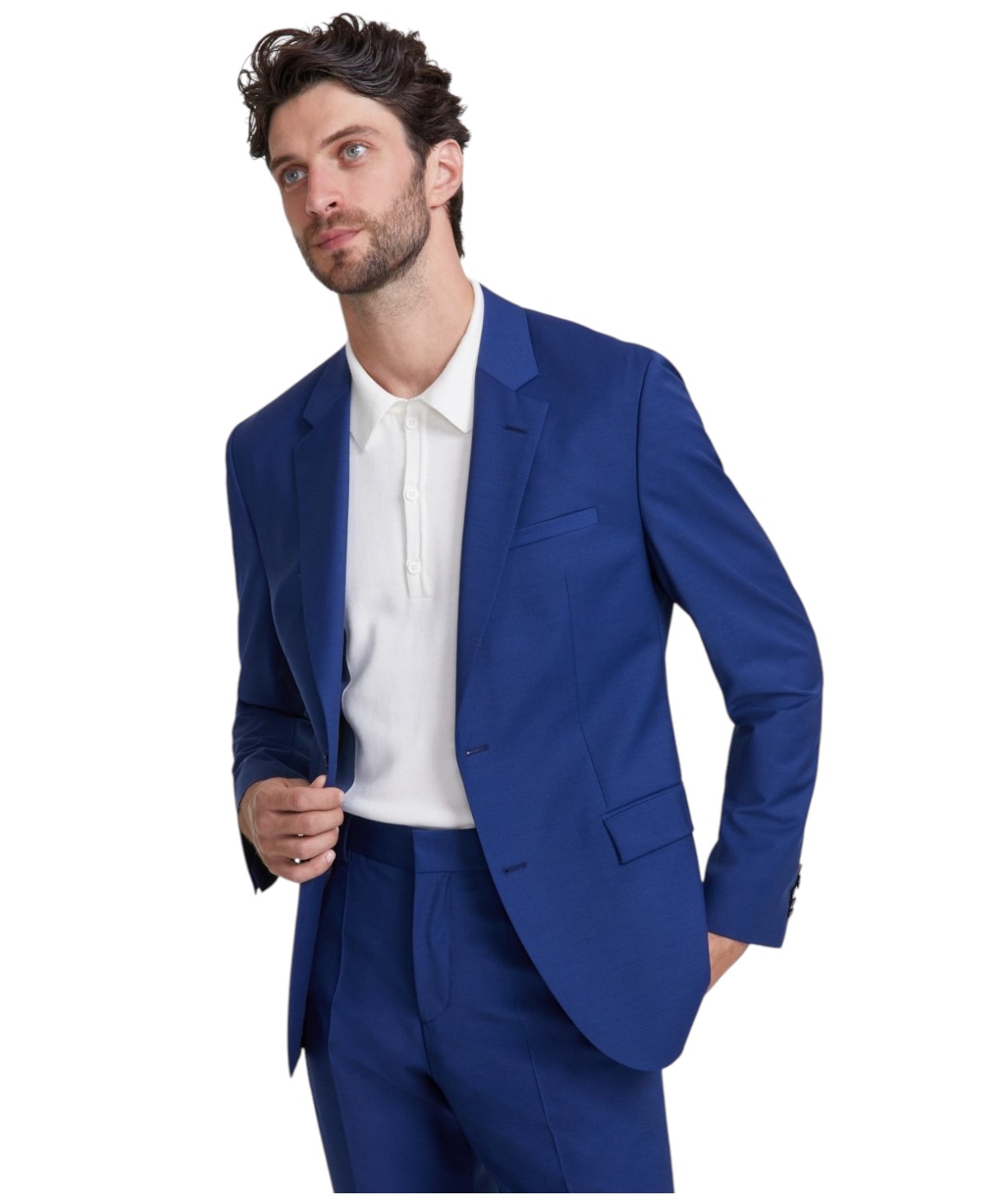 Hugo Boss Mens Modern fit Suit Jacket Blazer 36 R Navy Blue Solid